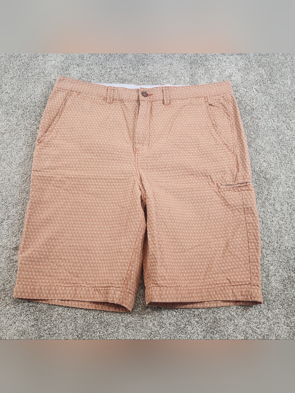 Carbon 2 Cobalt Men’s 36 Chino Shorts Flat Front  Cotton Orange